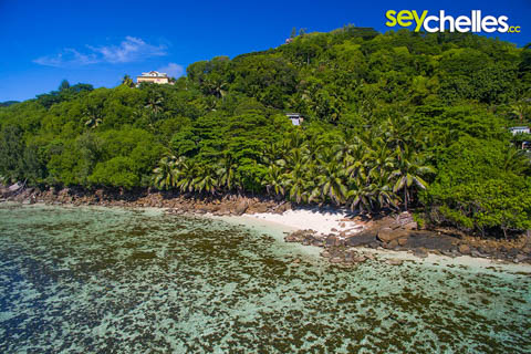 aerial of anse baleine from the sea