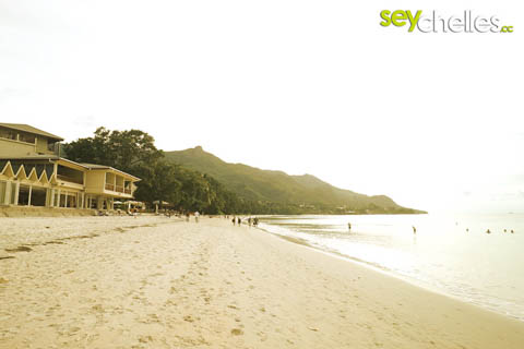 beau vallon beach on mahe with hotels