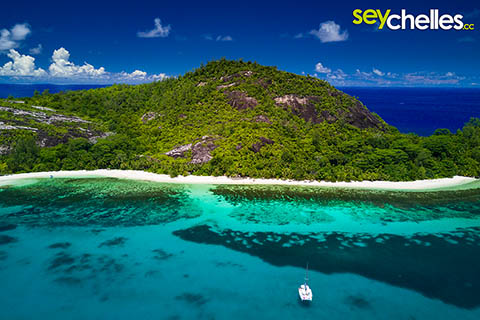 ile therese near mahe from the air