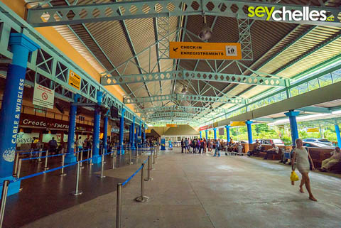 arrival area of the seychelles international airport on mahe