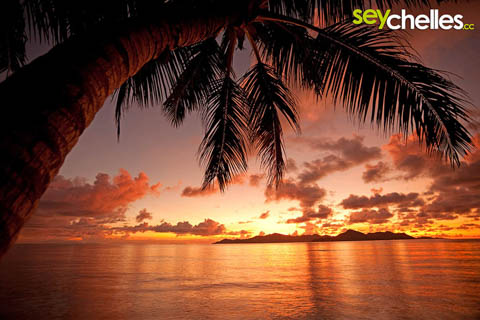 sunset on anse la reunion at the la digue island lodge