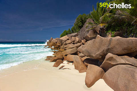 rocks on the southern end of la digue